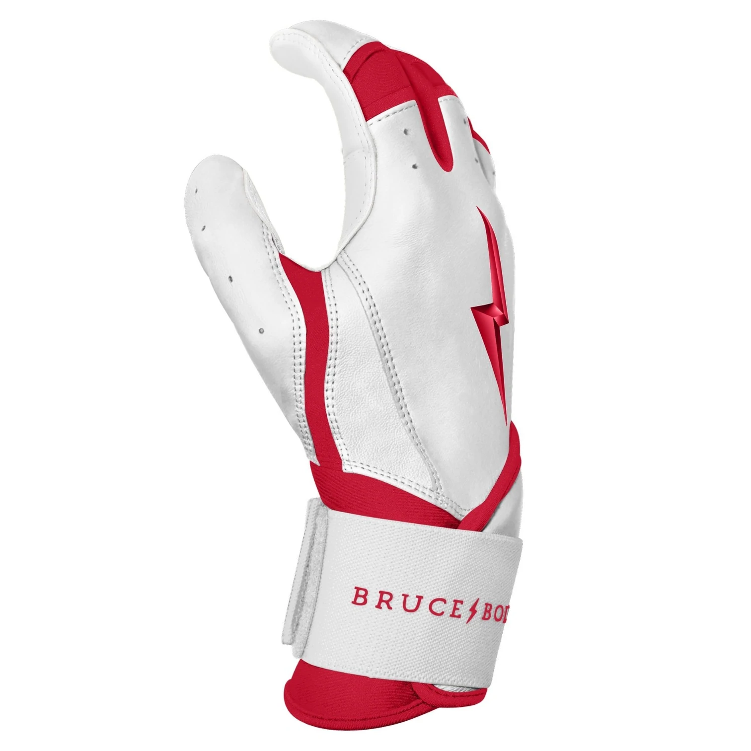 Bruce Bolt – BADER Series Adult Long Cuff Batting Gloves | BADER WHITE 7 Bruce Bolt – BADER Series Adult Long Cuff Batting Gloves | BADER WHITE - Image 5