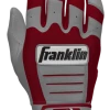 Franklin Custom CFX Pro Batting Gloves – Adult – Grey/Cardinal -Baseball Bat Sales Grey Card 1