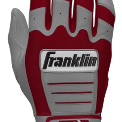 Franklin Custom CFX Pro Batting Gloves – Adult – Grey/Cardinal