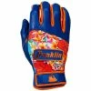 Franklin LINDOR Pro Classic Batting Gloves – Adult – Royal/Floral -Baseball Bat Sales Lindor Floral 1