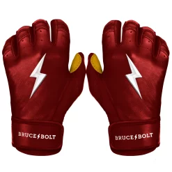 Bruce Bolt – PREMIUM PRO Adult Short Cuff Batting Gloves 29 Bruce Bolt – PREMIUM PRO Adult Short Cuff Batting Gloves -Baseball Bat Sales Short Cuff Maroon 1