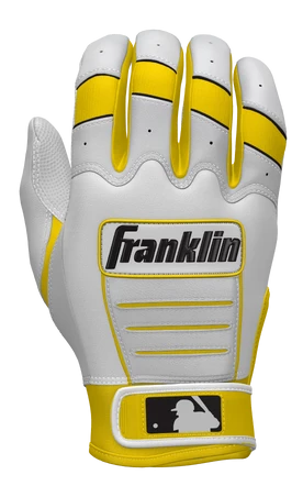 Franklin Custom CFX Pro Batting Gloves – Adult – White/Yellow 3 Franklin Custom CFX Pro Batting Gloves – Adult – White/Yellow