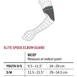 G-Form – ELITE SPEED BATTER’S ELBOW GUARD 19 G-Form – ELITE SPEED BATTER’S ELBOW GUARD -Baseball Bat Sales elitespeedelbow sizechart
