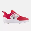 New Balance Red/White L3000v6 Metal Spikes -Baseball Bat Sales l3000tr6 1