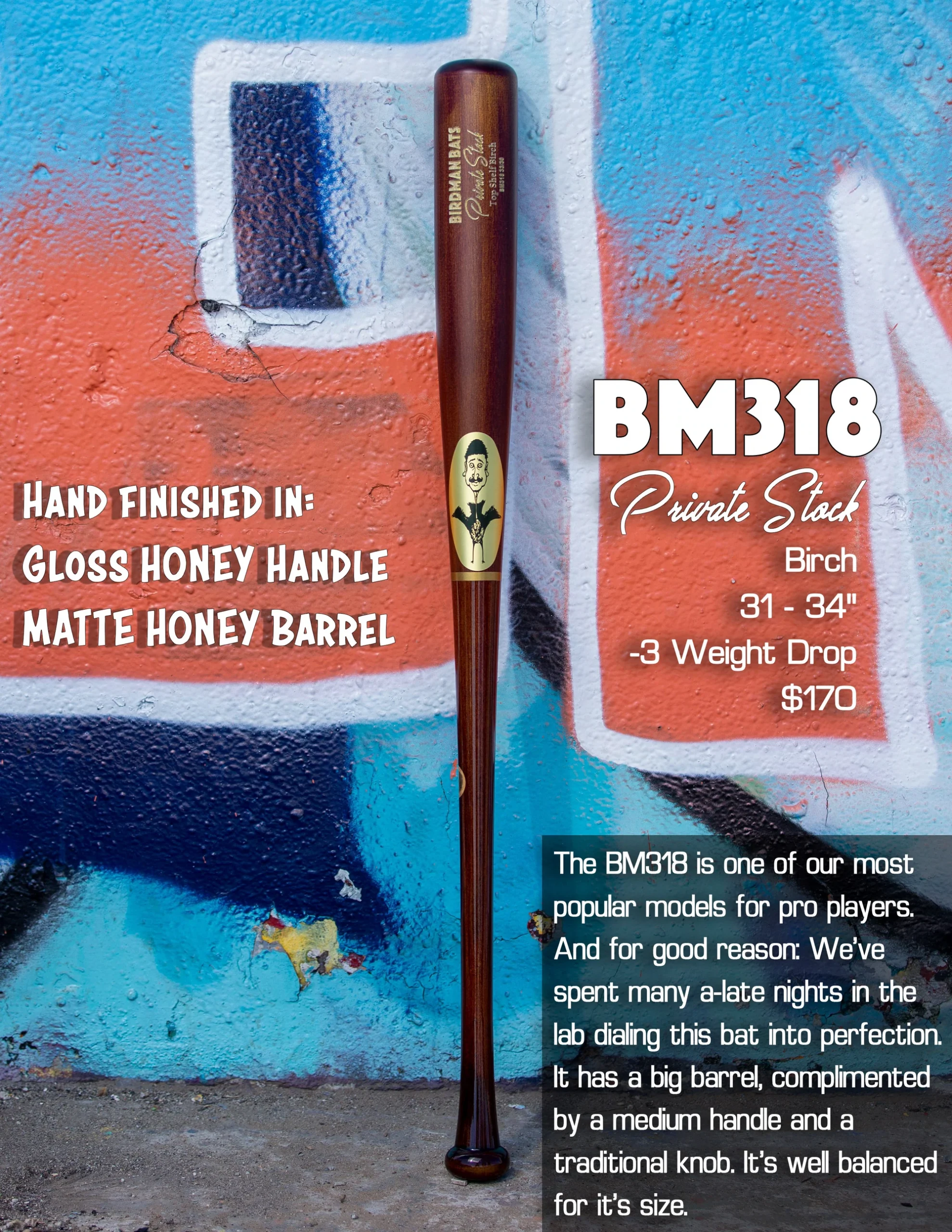 Birdman Private Stock BM318 Birch Bat 4 Birdman Private Stock BM318 Birch Bat - Image 2
