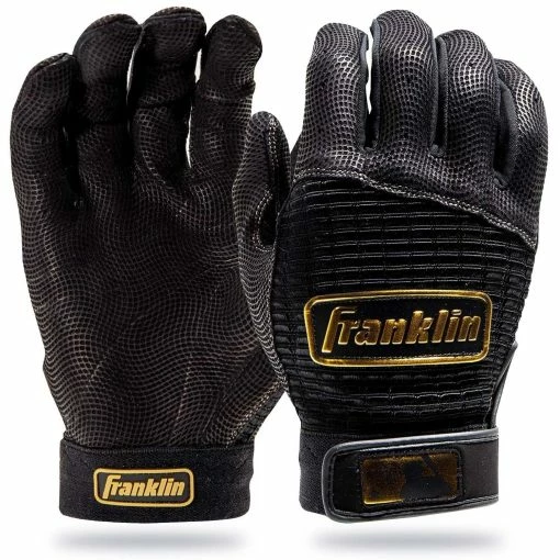 Franklin Pro Classic Batting Gloves – Adult – Black/Gold -Baseball Bat Sales pro classic black 1